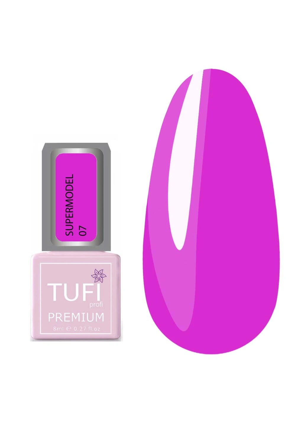 Гель-лак PREMIUM Supermodel 07 Єва неоновий 8мл Tufi Profi 0 (239833580)