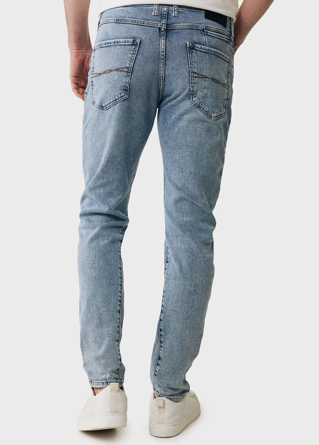 Голубые демисезонные скинни джинсы Mexx