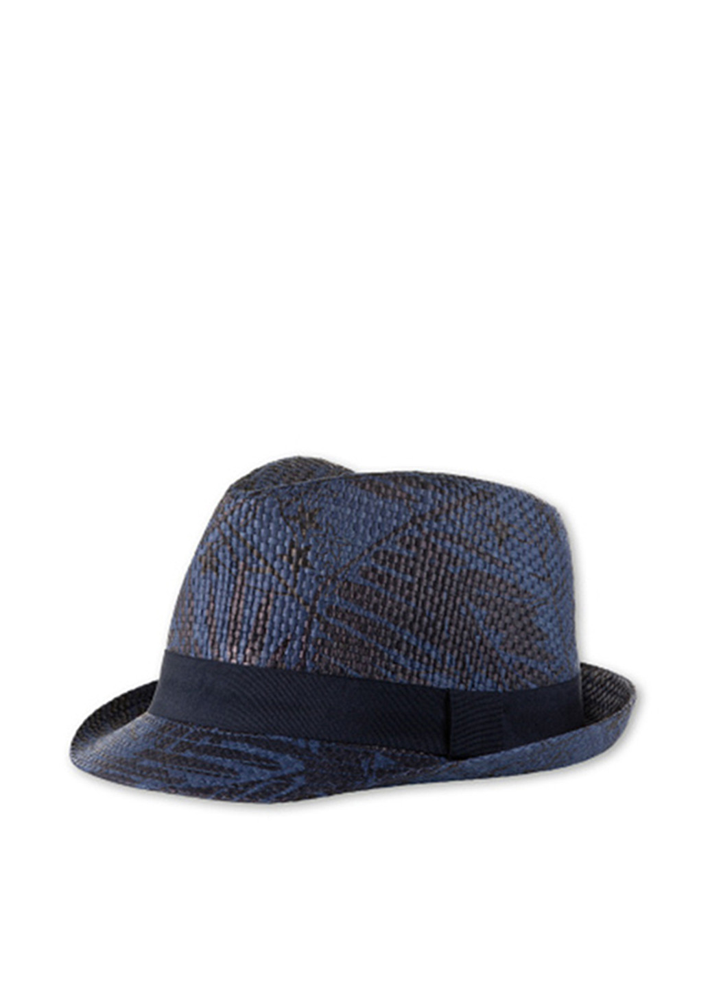 Шляпа C&A челентанка абстрактная тёмно-синяя кэжуал искусственная солома