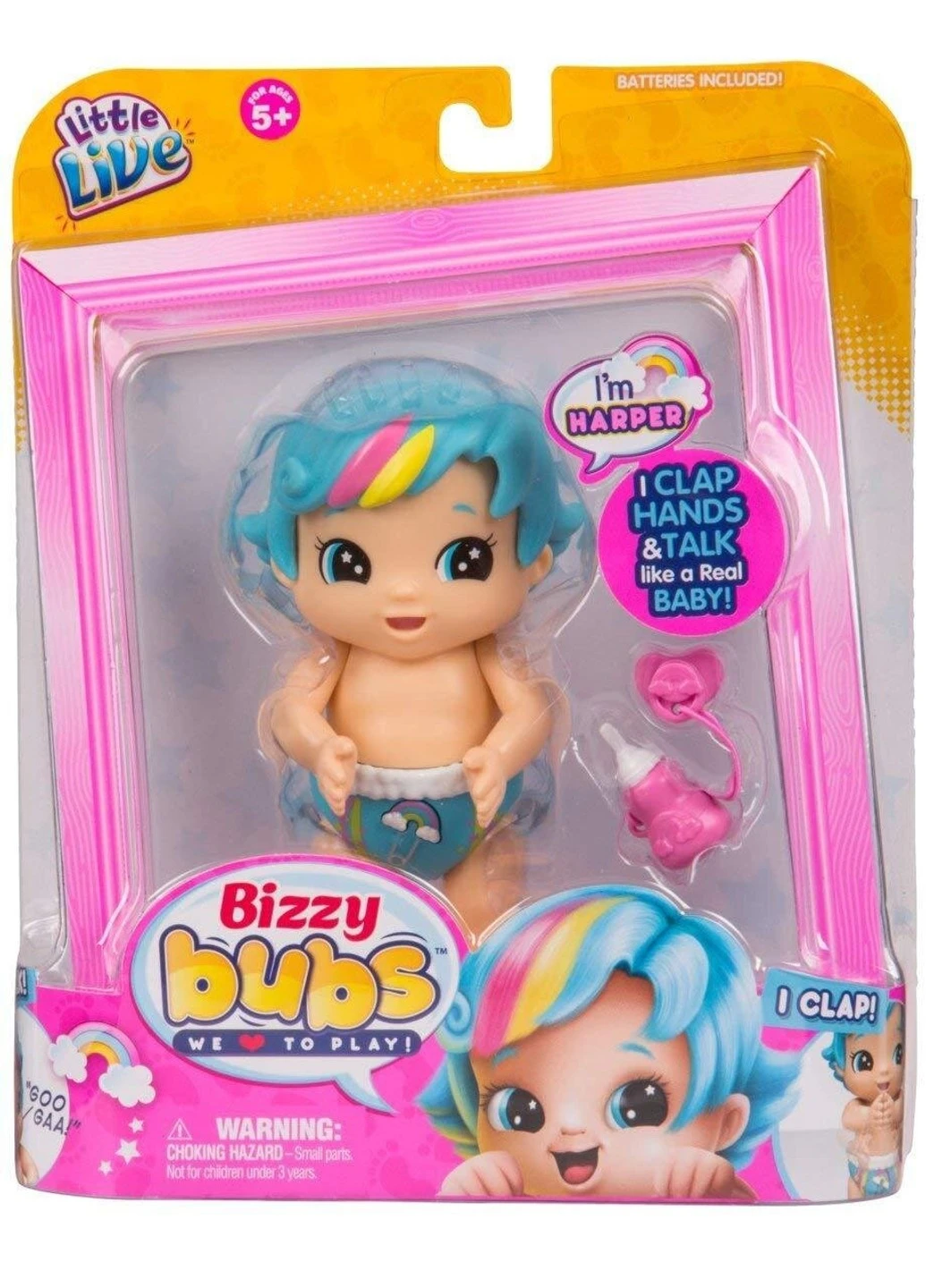 Інтерактивна лялька Little Live Bizzy Bubs Clap Baby Harper Харпер (28534) Moose (255665024)