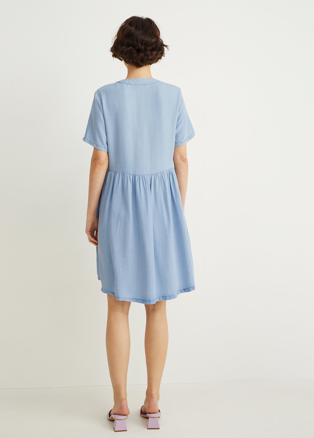 Блакитна кежуал сукня а-силует C&A однотонна