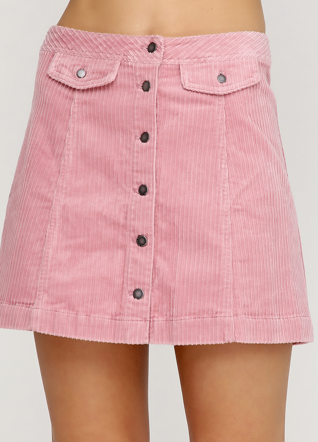 Розовая кэжуал фактурная юбка H&M мини