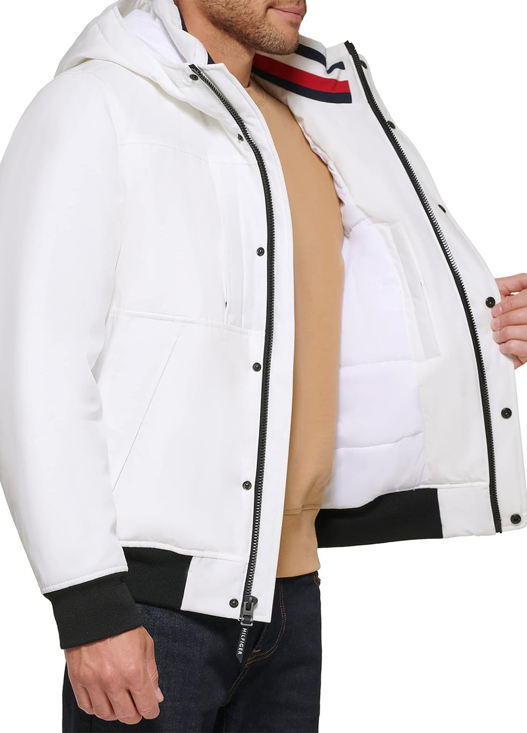 Белая демисезонная куртка Tommy Hilfiger