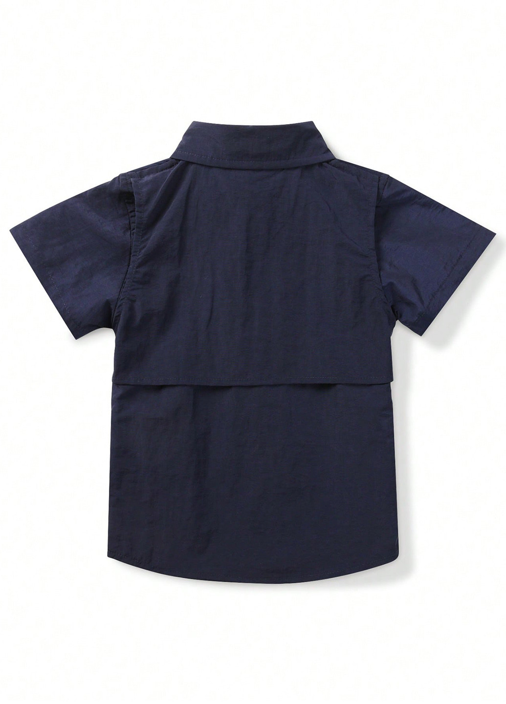 Темно-синяя кэжуал рубашка однотонная SHEIN