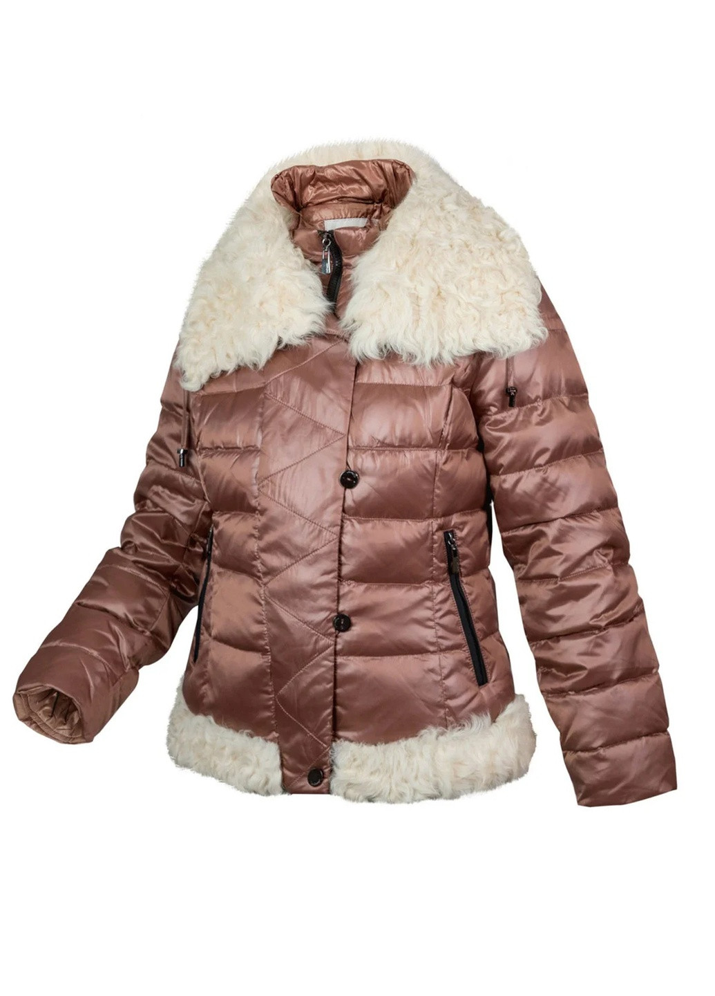 зимняя куртка пуховик на натуральном пуху с натуральным мехом калгана Mirage