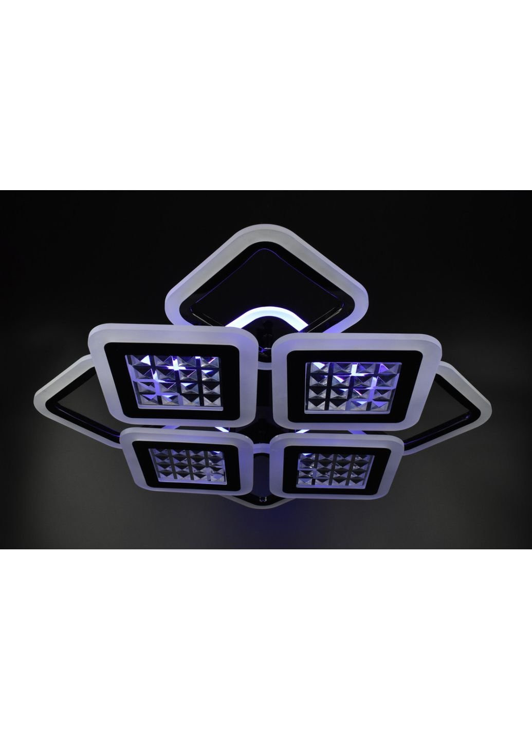 Люстра стельова LED з пультом A2723/4+4S-RGB-bk Чорний 11х54х62 см. Sunnysky (253528088)