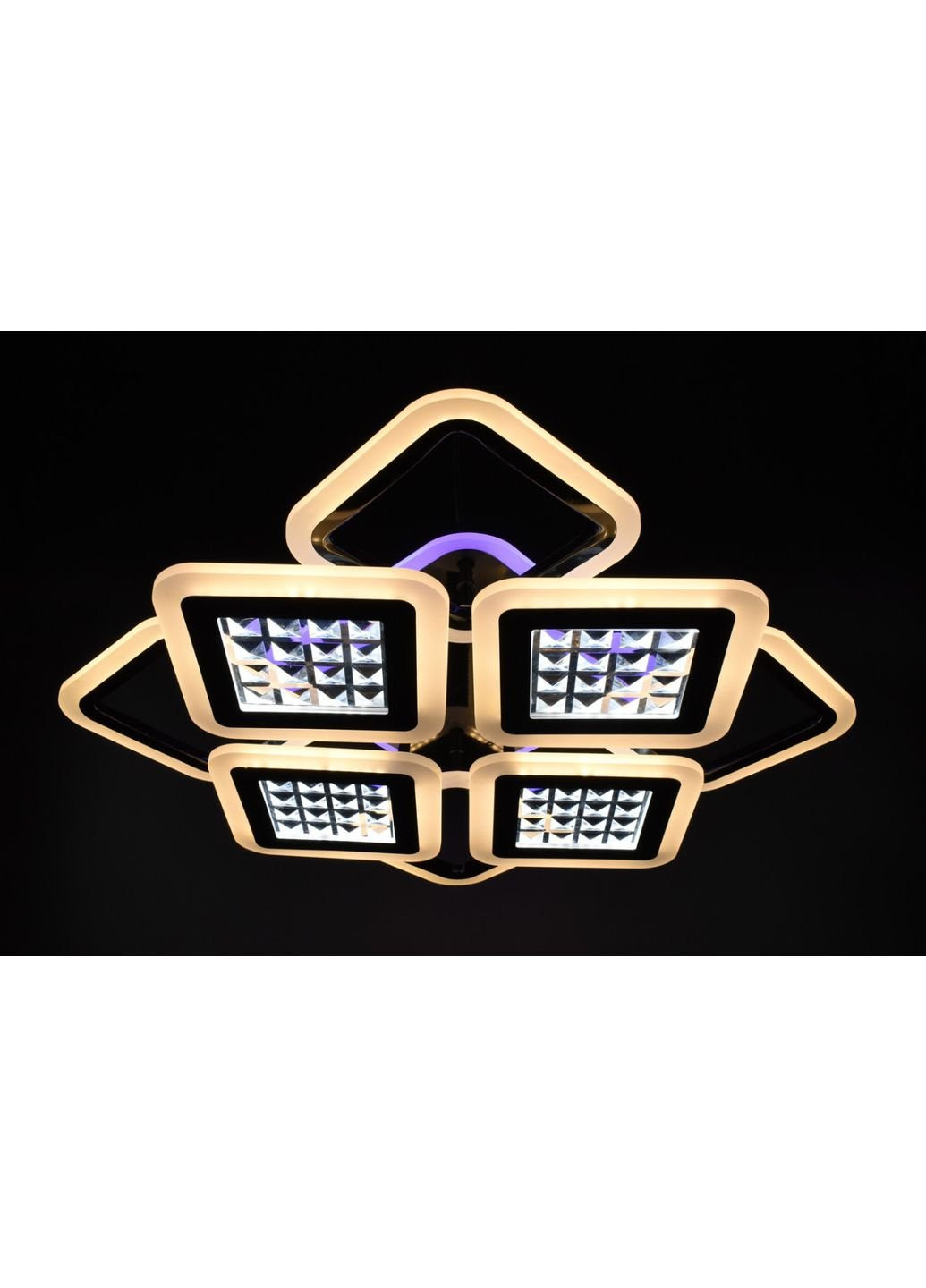 Люстра стельова LED з пультом A2723/4+4S-RGB-bk Чорний 11х54х62 см. Sunnysky (253528088)