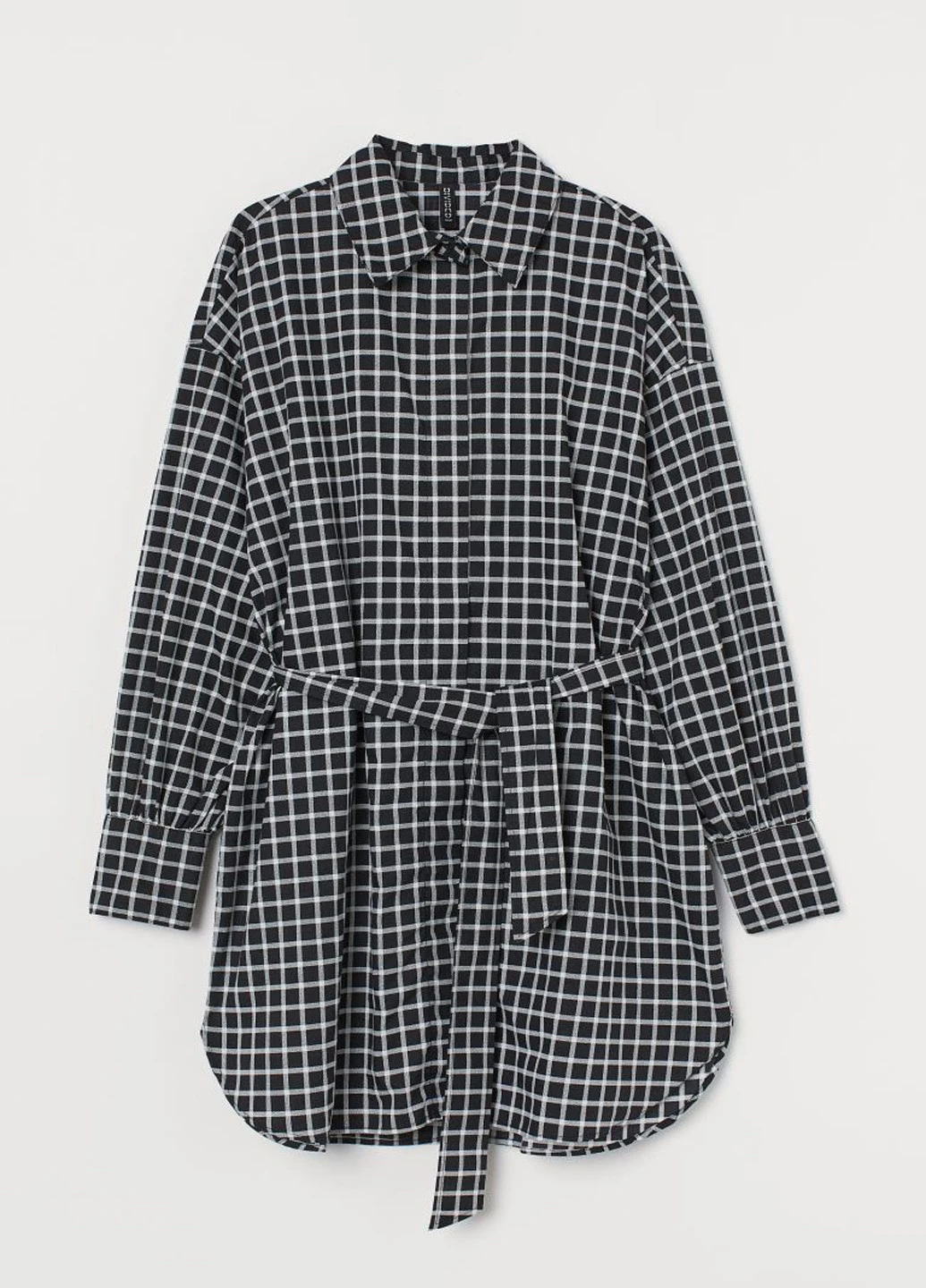 Черное кэжуал платье H&M в клетку