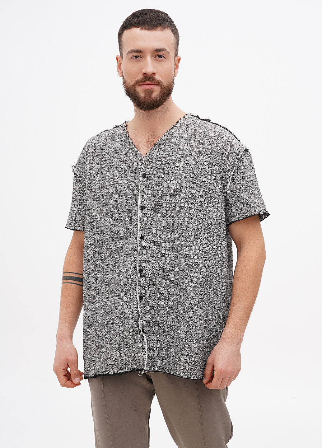 Черно-белая кэжуал рубашка меланж Boohoo