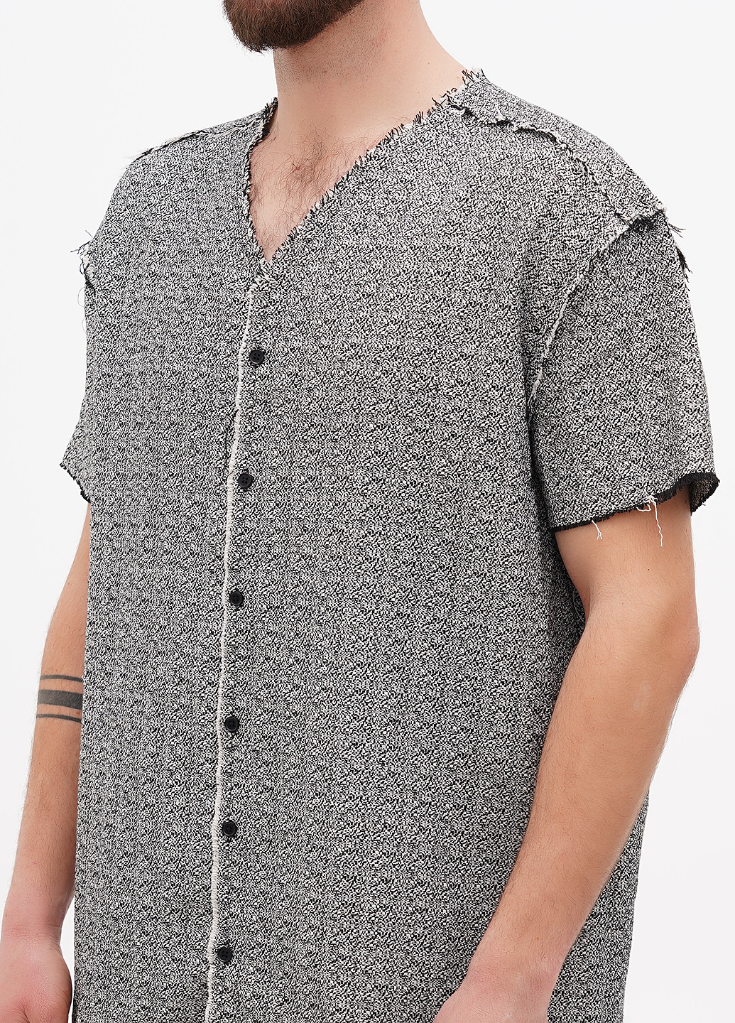 Черно-белая кэжуал рубашка меланж Boohoo