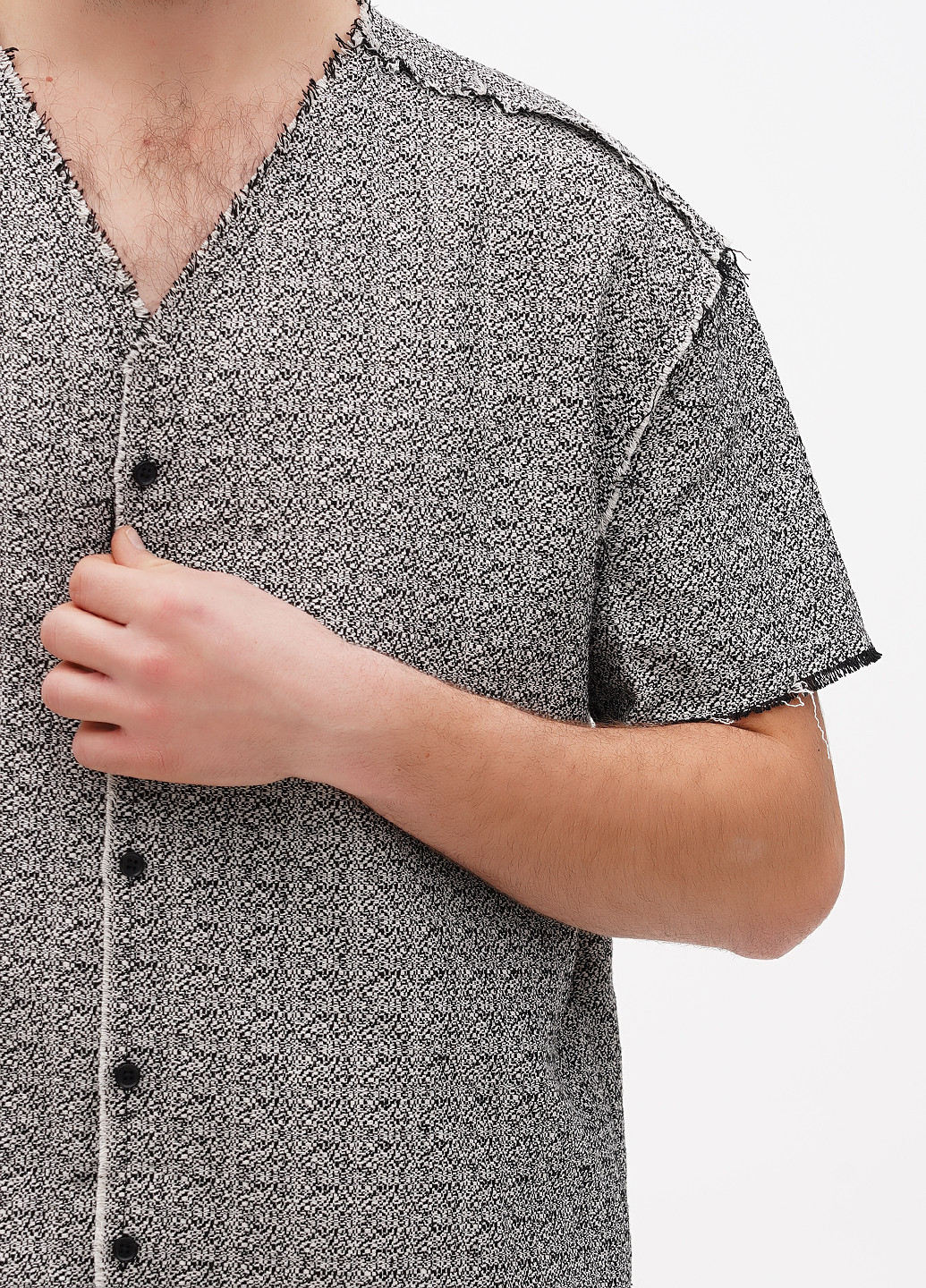 Черно-белая кэжуал рубашка меланж Boohoo