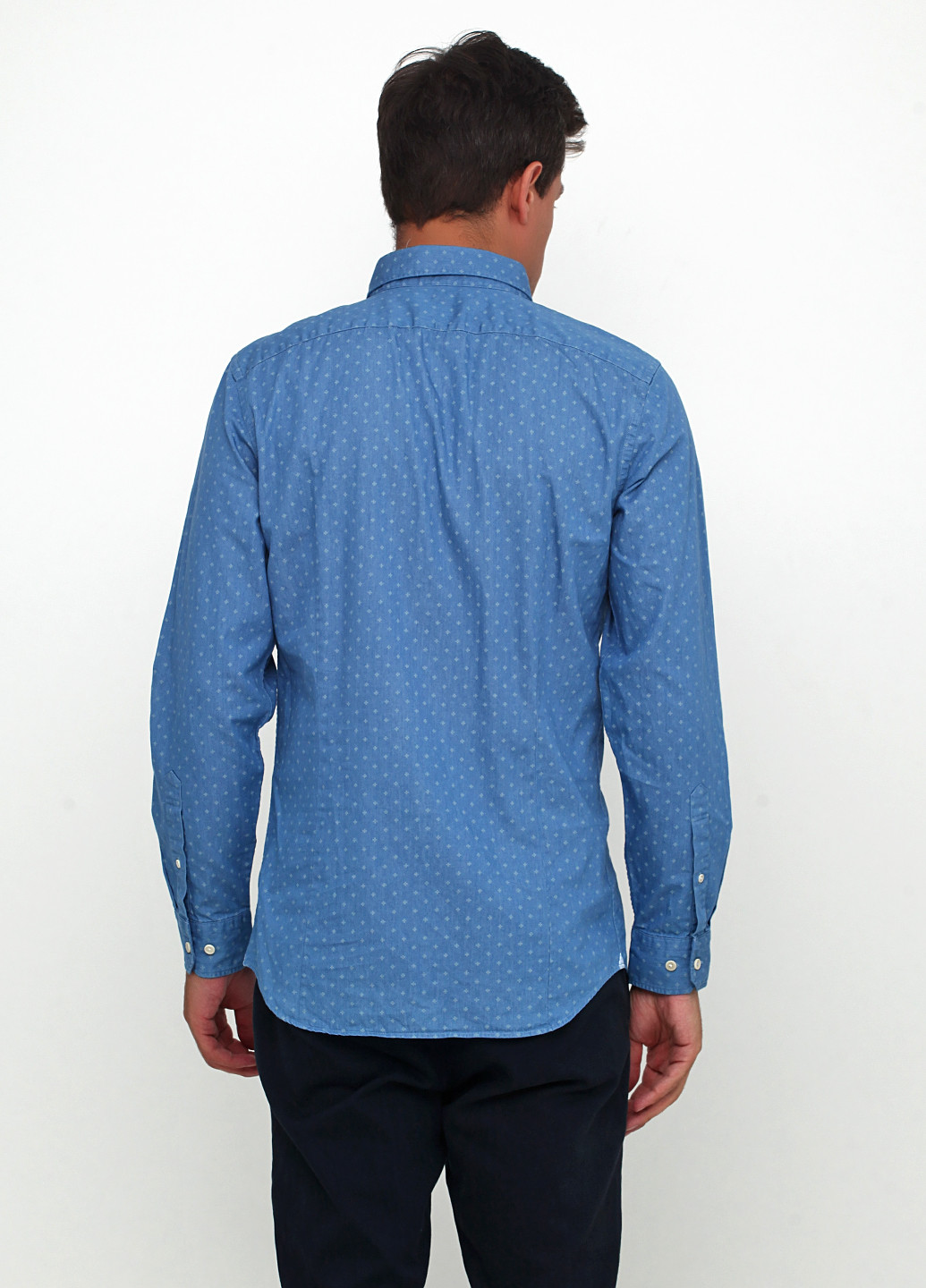 Светло-синяя кэжуал рубашка с геометрическим узором Banana Republic