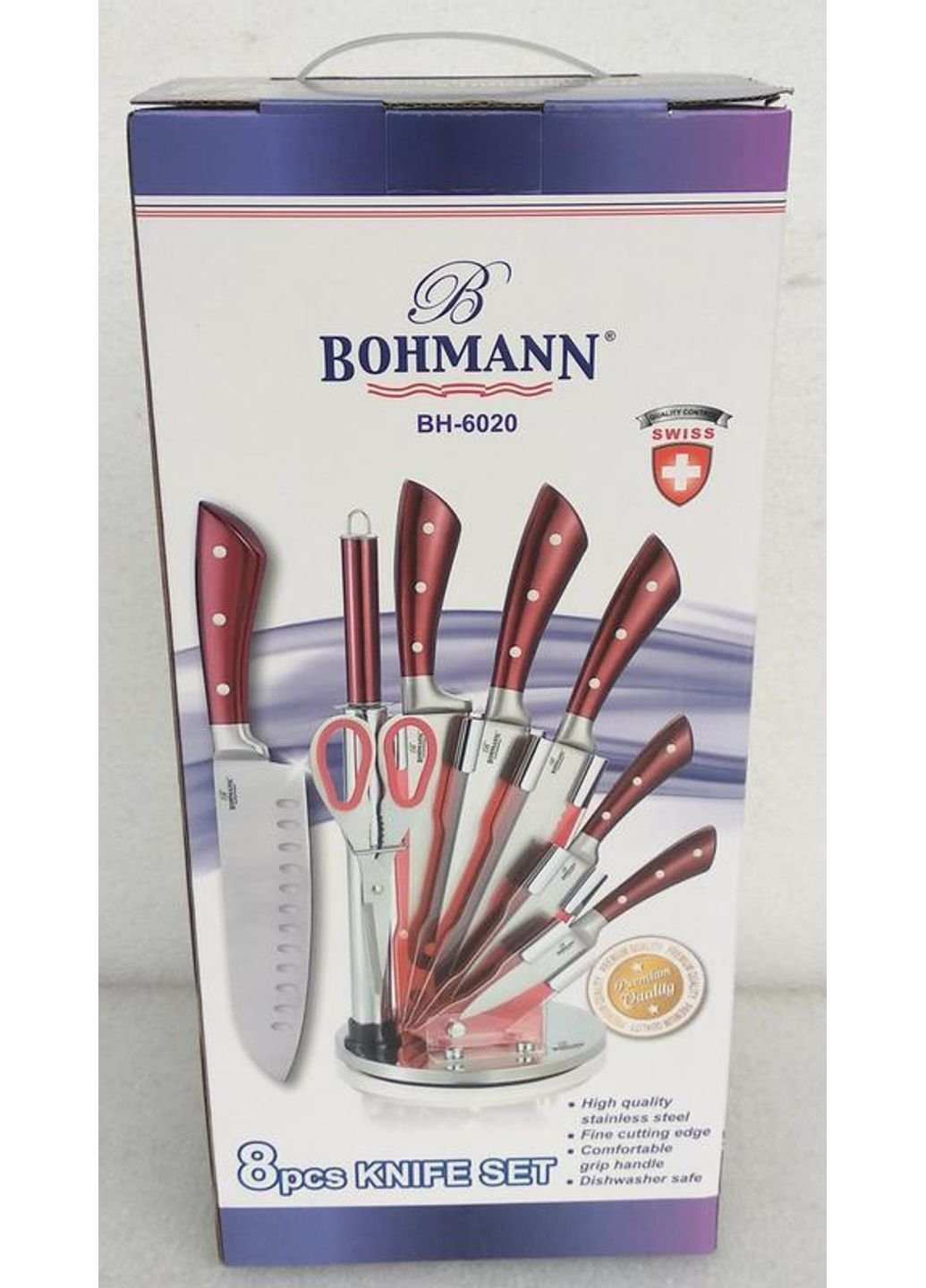 Набор кухонных ножей BH-6020-red 8 предметов Bohmann комбинированные,