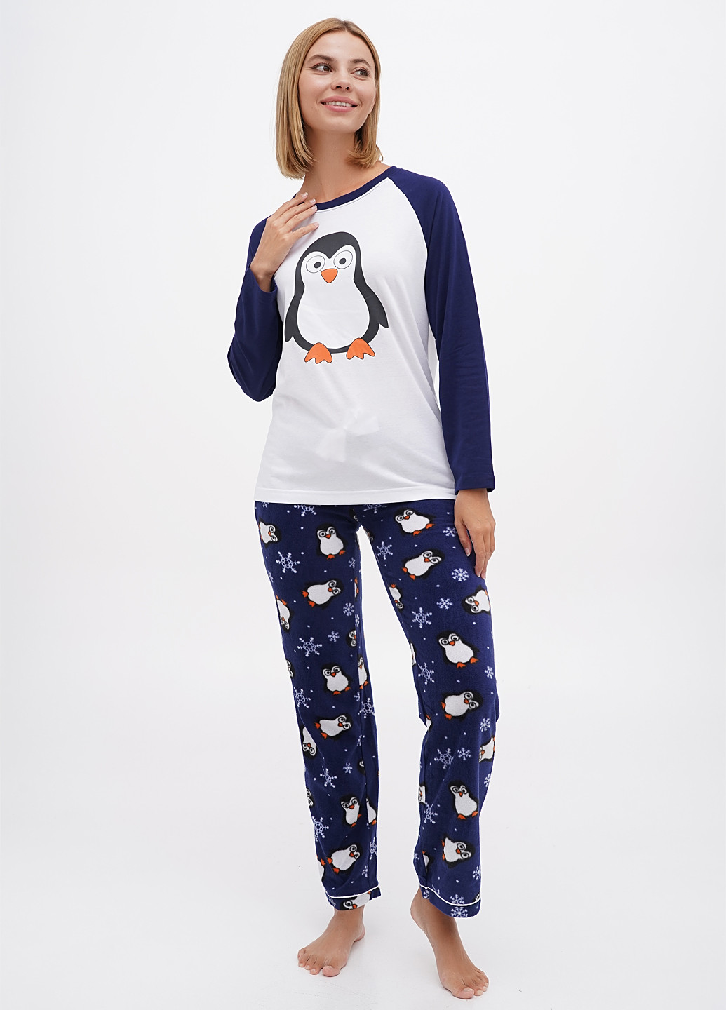 Темно-синяя всесезон пижама (лонгслив, брюки) лонгслив + брюки SleepytimePjs