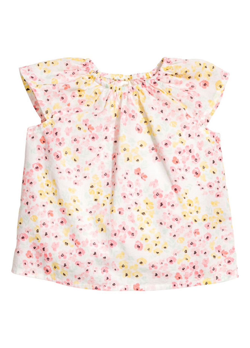 Молочная цветочной расцветки блузка H&M демисезонная
