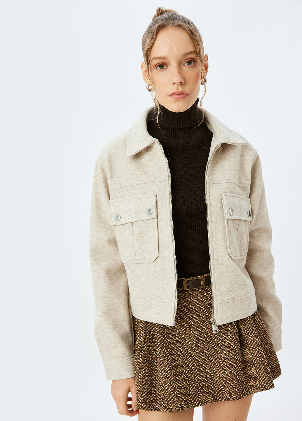 Бежева демісезонна куртка KOTON