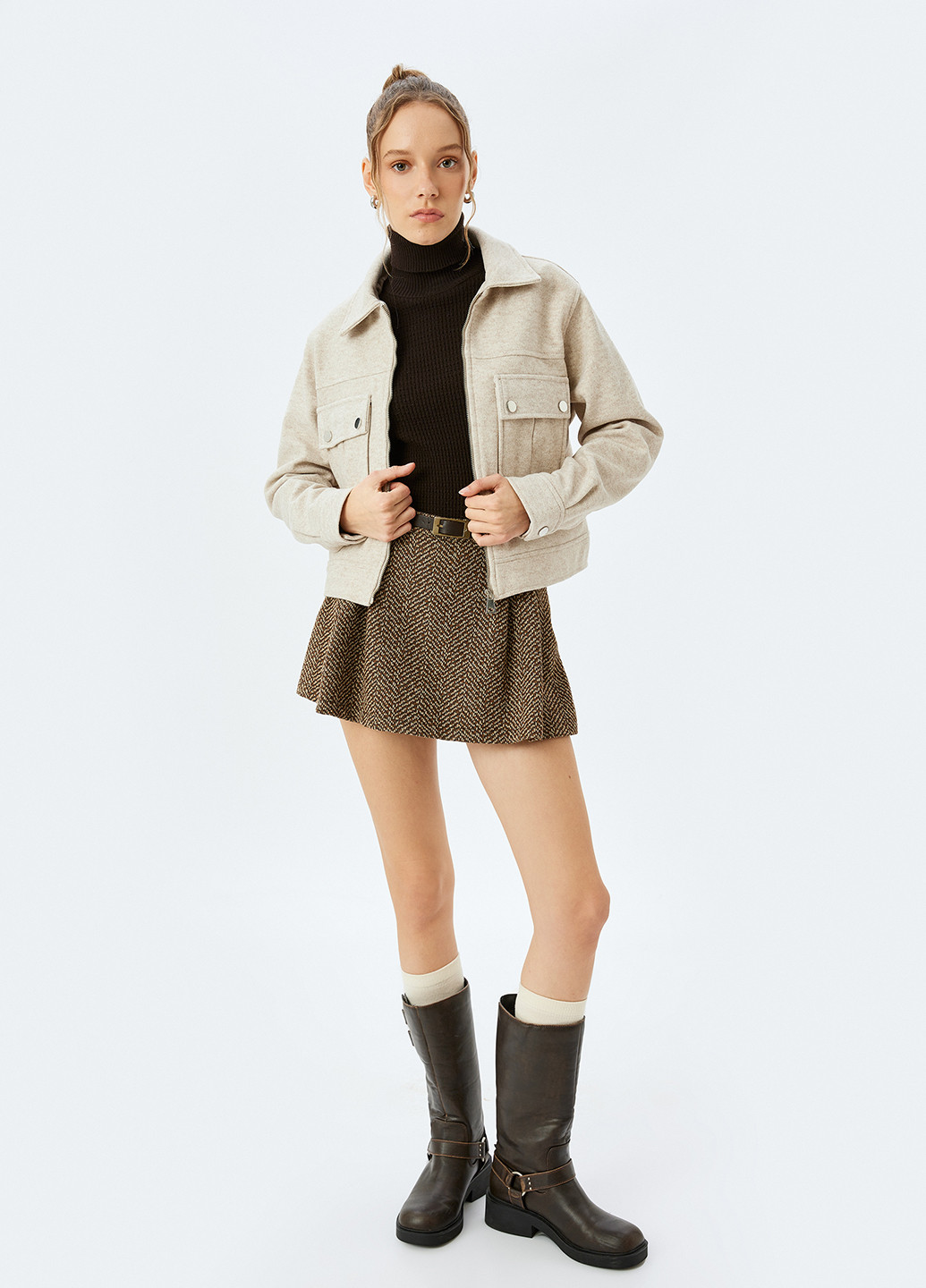 Бежева демісезонна куртка KOTON