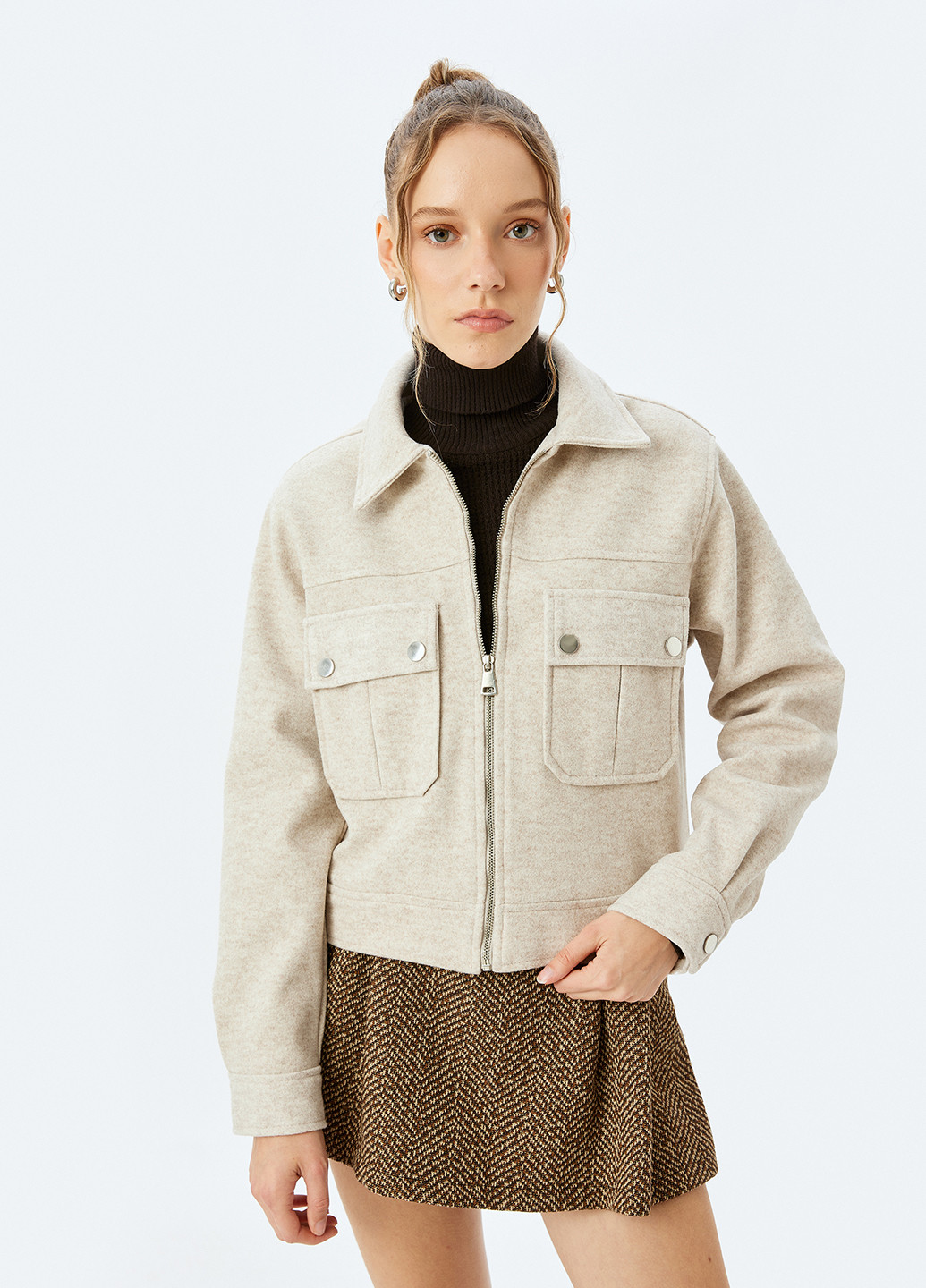 Бежева демісезонна куртка KOTON