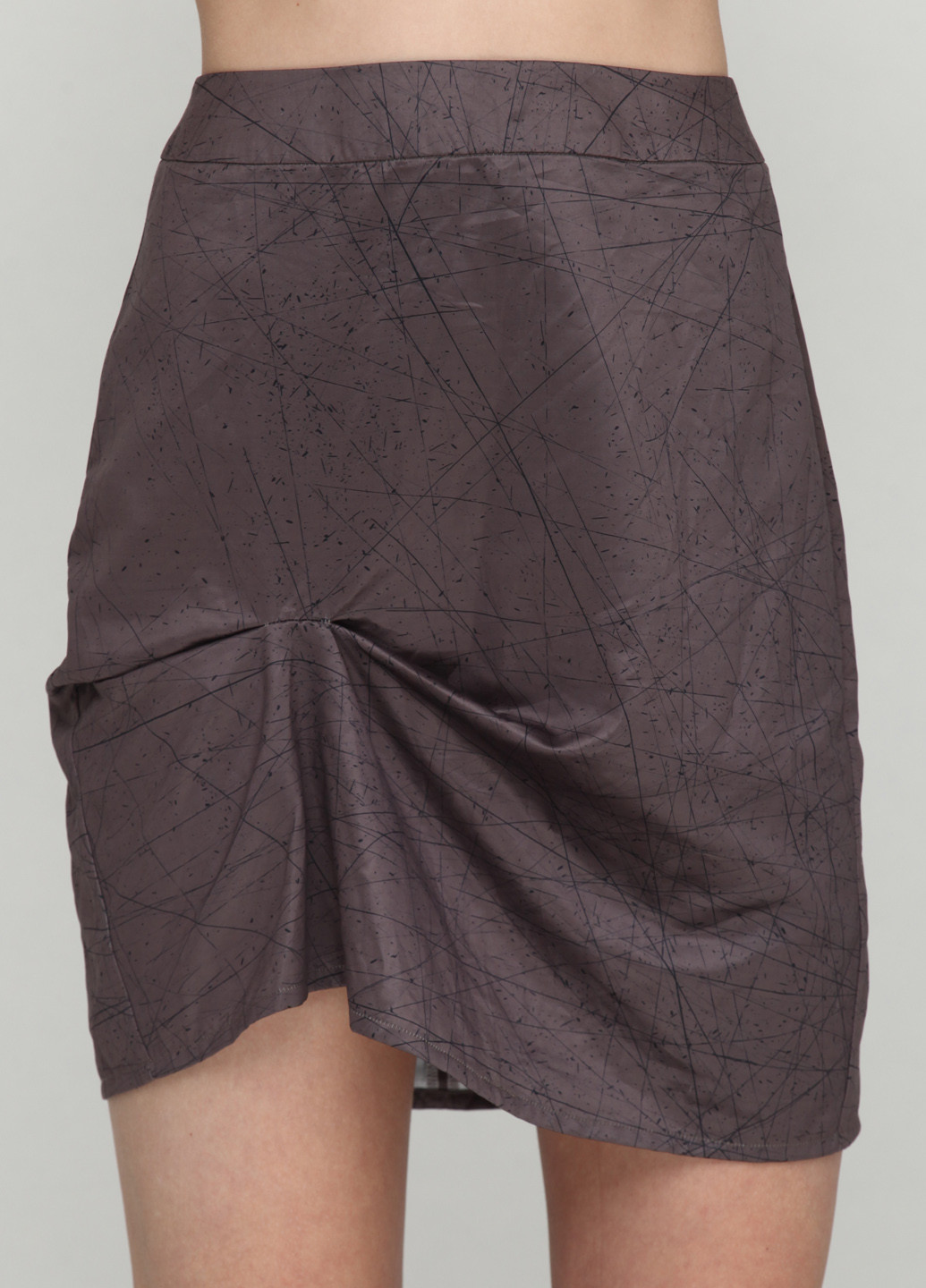 Темно-серая кэжуал однотонная юбка WH 100