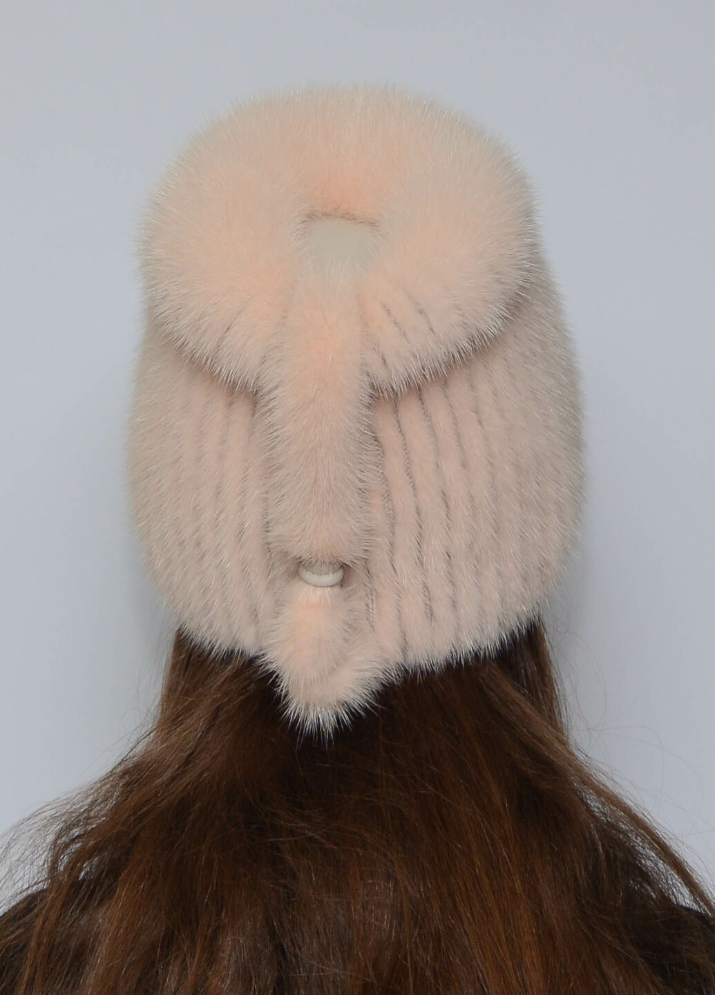 Женская зимняя шапка из вязаного меха норки Меховой Стиль кубанка (198443668)