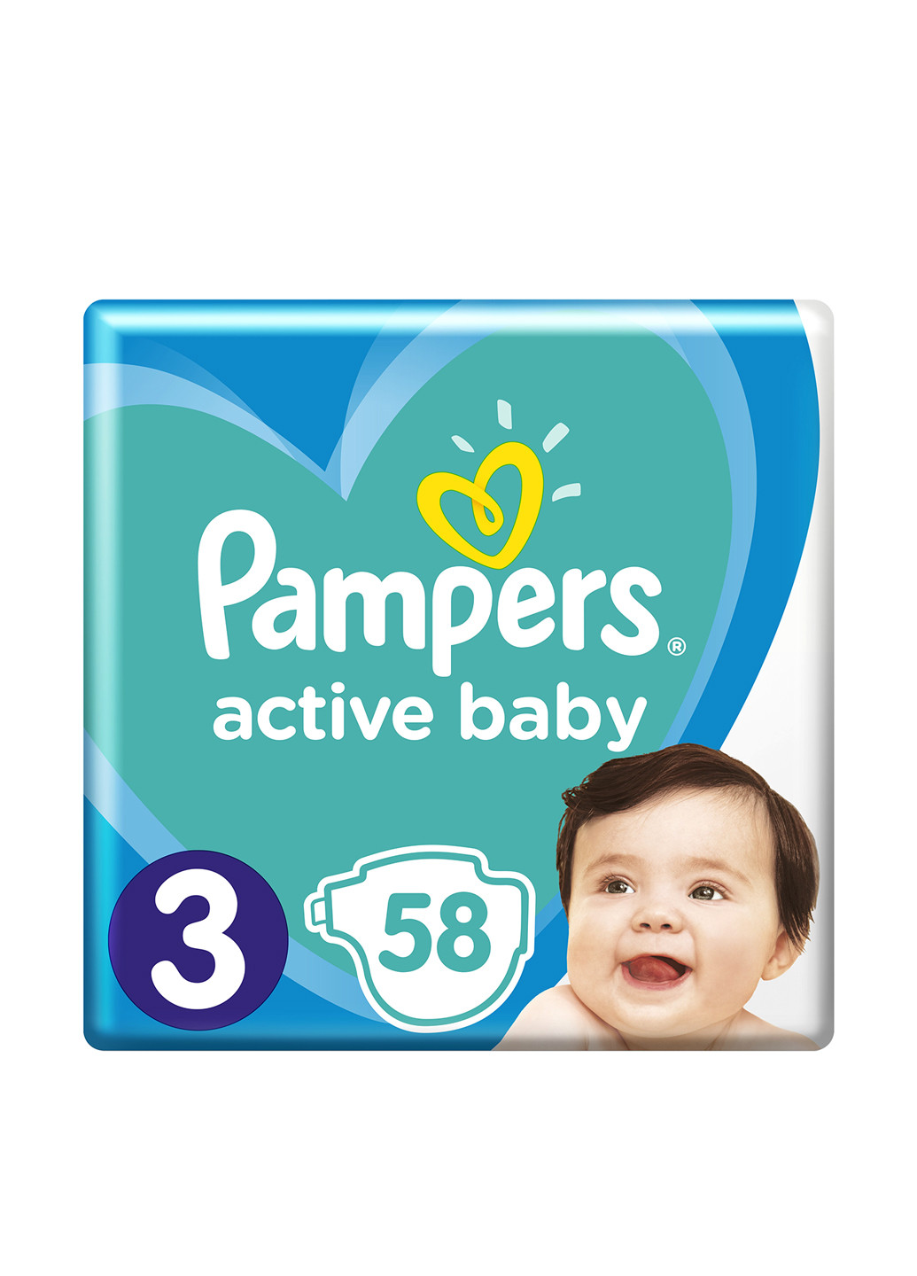 Подгузники Active Baby 3 6-10 кг (58 шт.) Pampers (106715257)