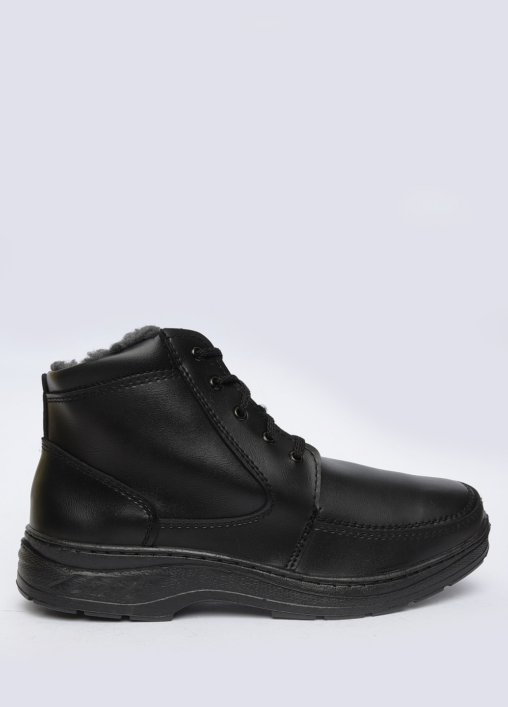 Черные зимние ботинки мужские еврозима черные Let's Shop