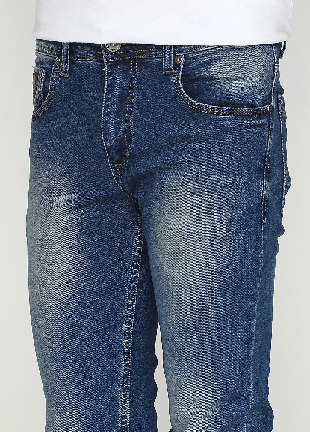 Синие демисезонные со средней талией джинсы Revolt