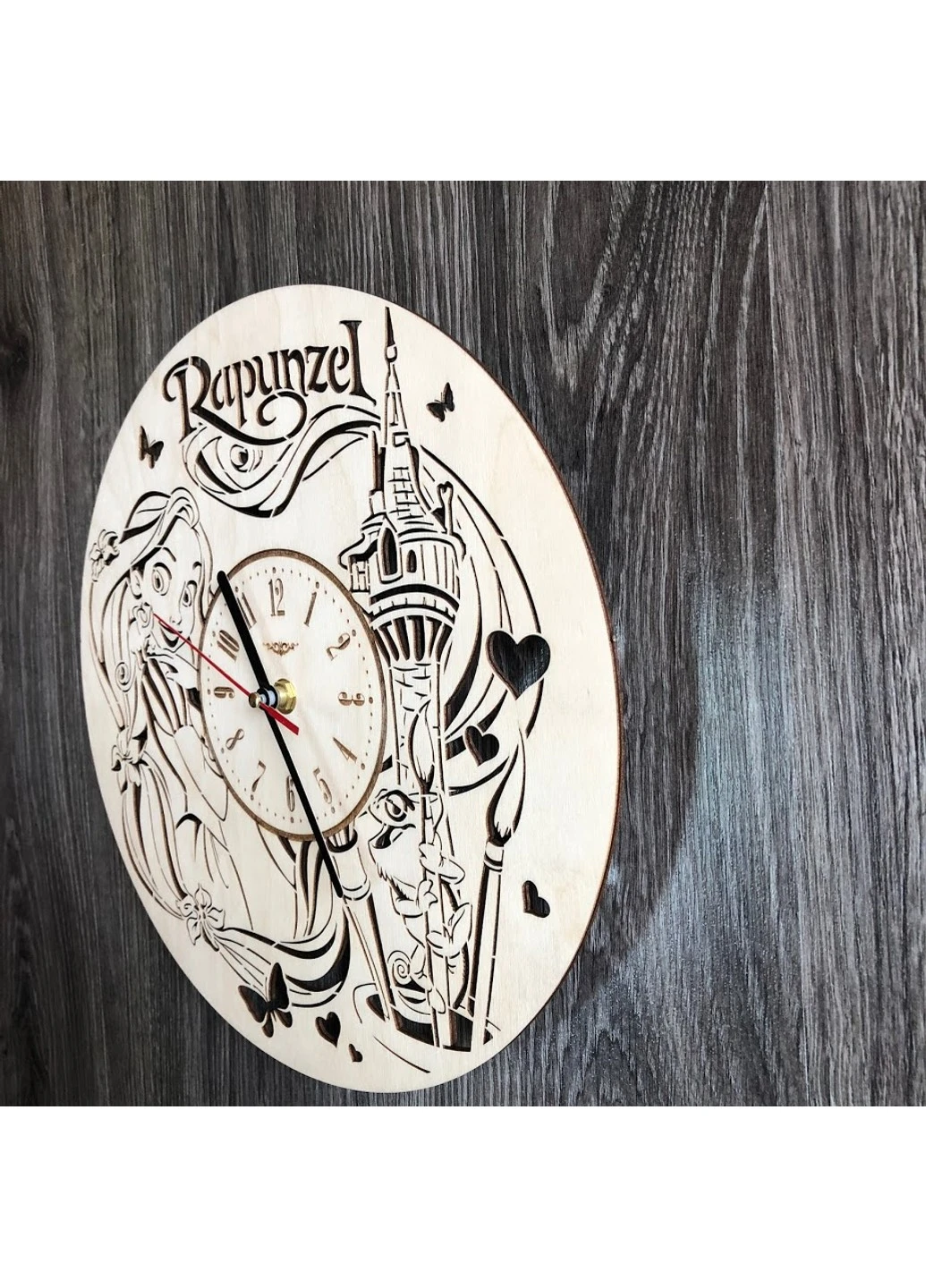 Дитячий круглий безшумний настінний годинник "Рапунцель" 7Arts (253566646)