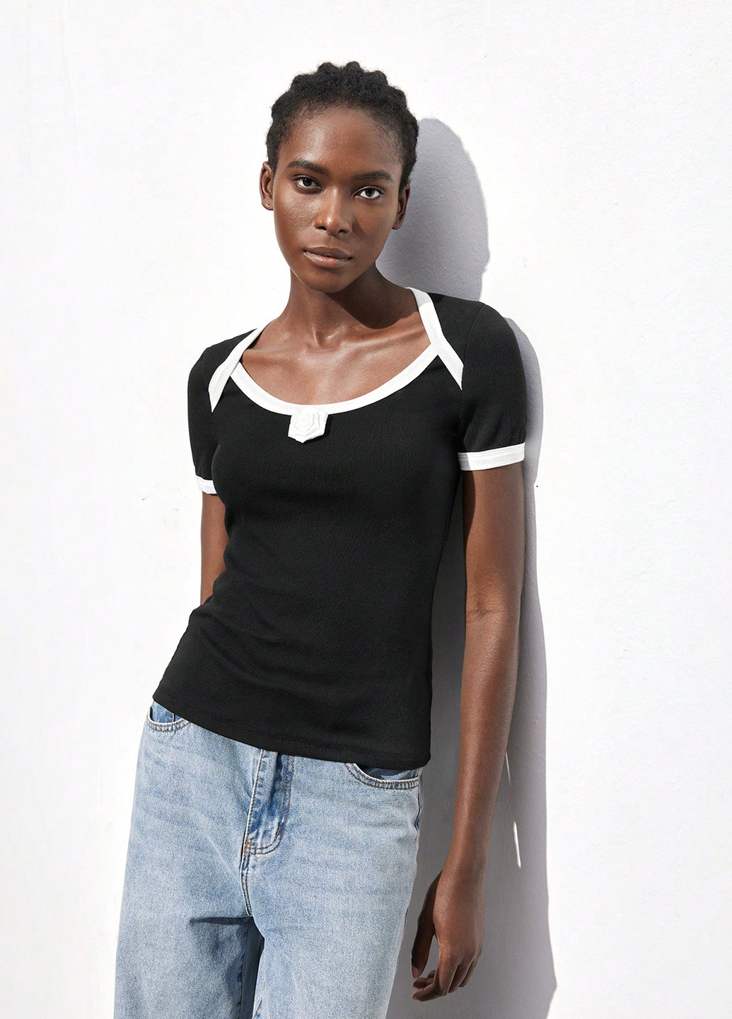 Чорна блуза SHEIN