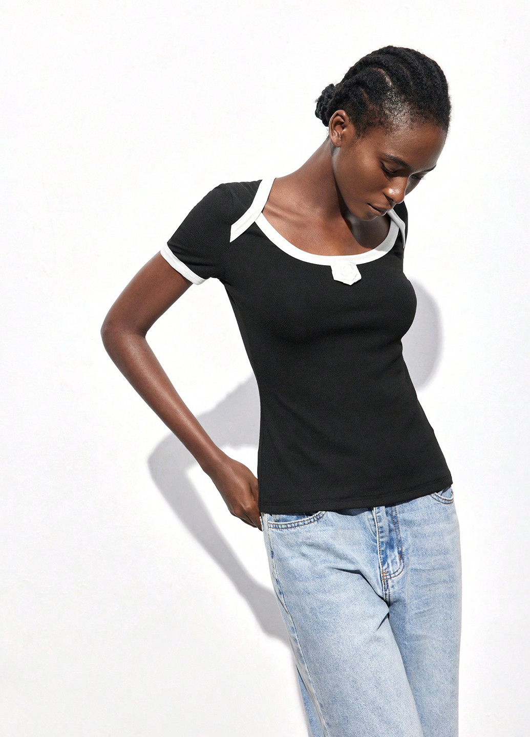 Чорна блуза SHEIN