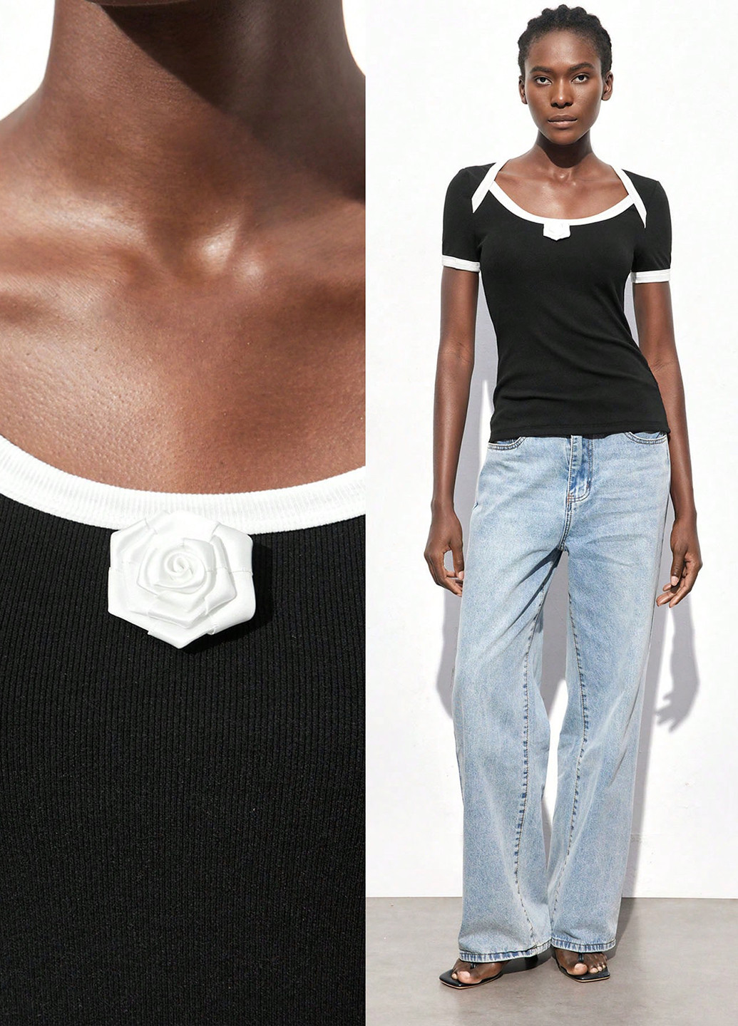 Чорна блуза SHEIN