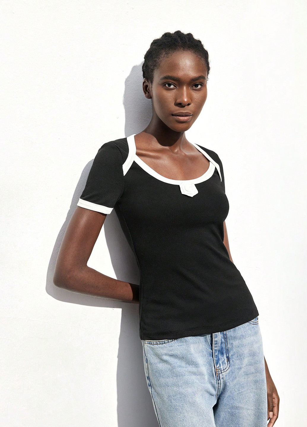 Чорна блуза SHEIN