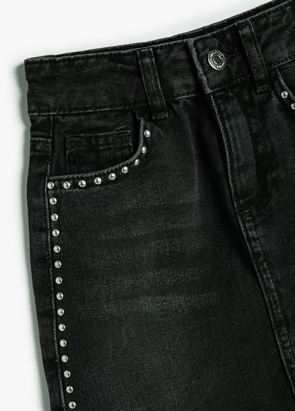Темно-серая джинсовая, кэжуал однотонная юбка KOTON