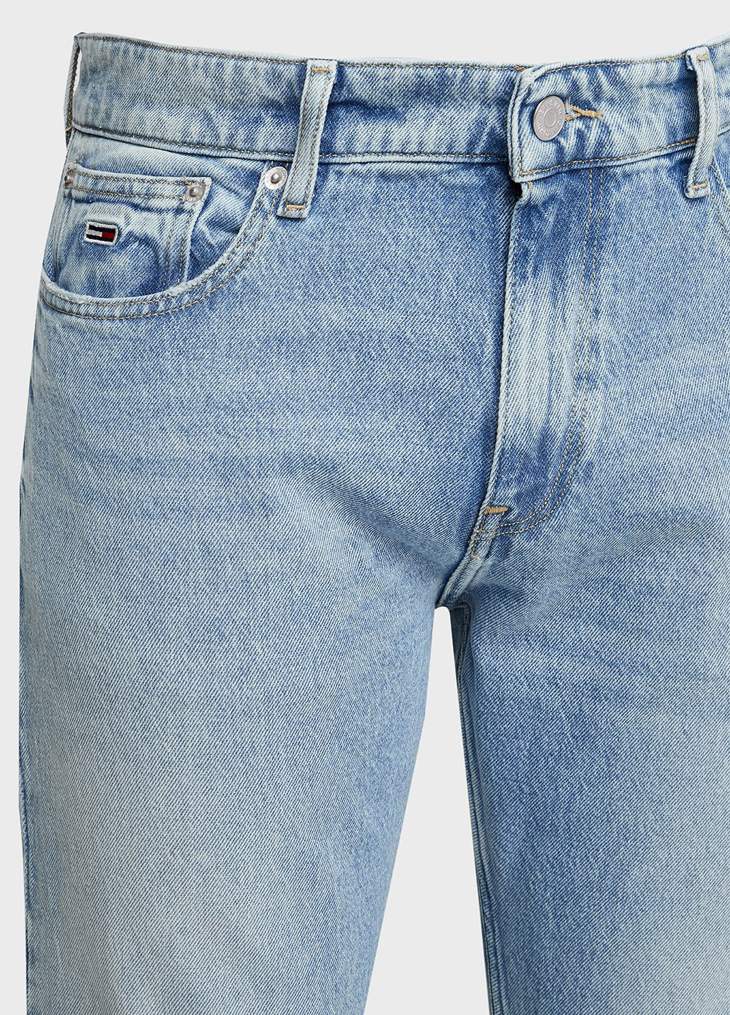 Светло-голубые демисезонные прямые, слим джинсы Tommy Jeans