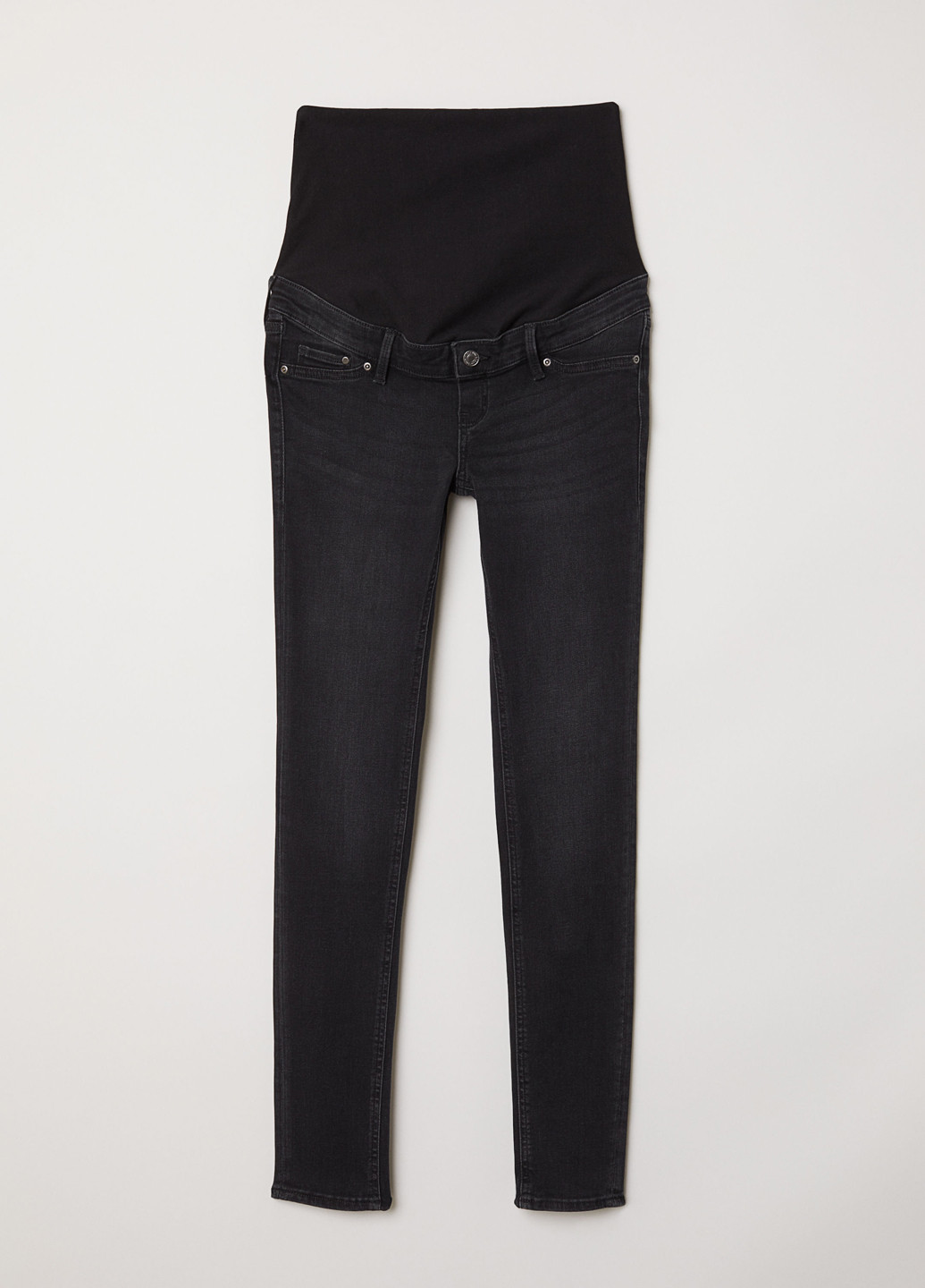 Темно-серые демисезонные зауженные джинсы для беременных H&M
