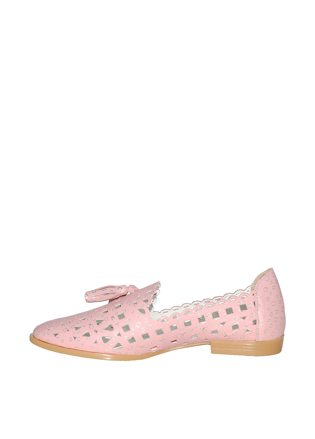 Розовые кэжуал туфли Violetti с перфорацией, с бахромой