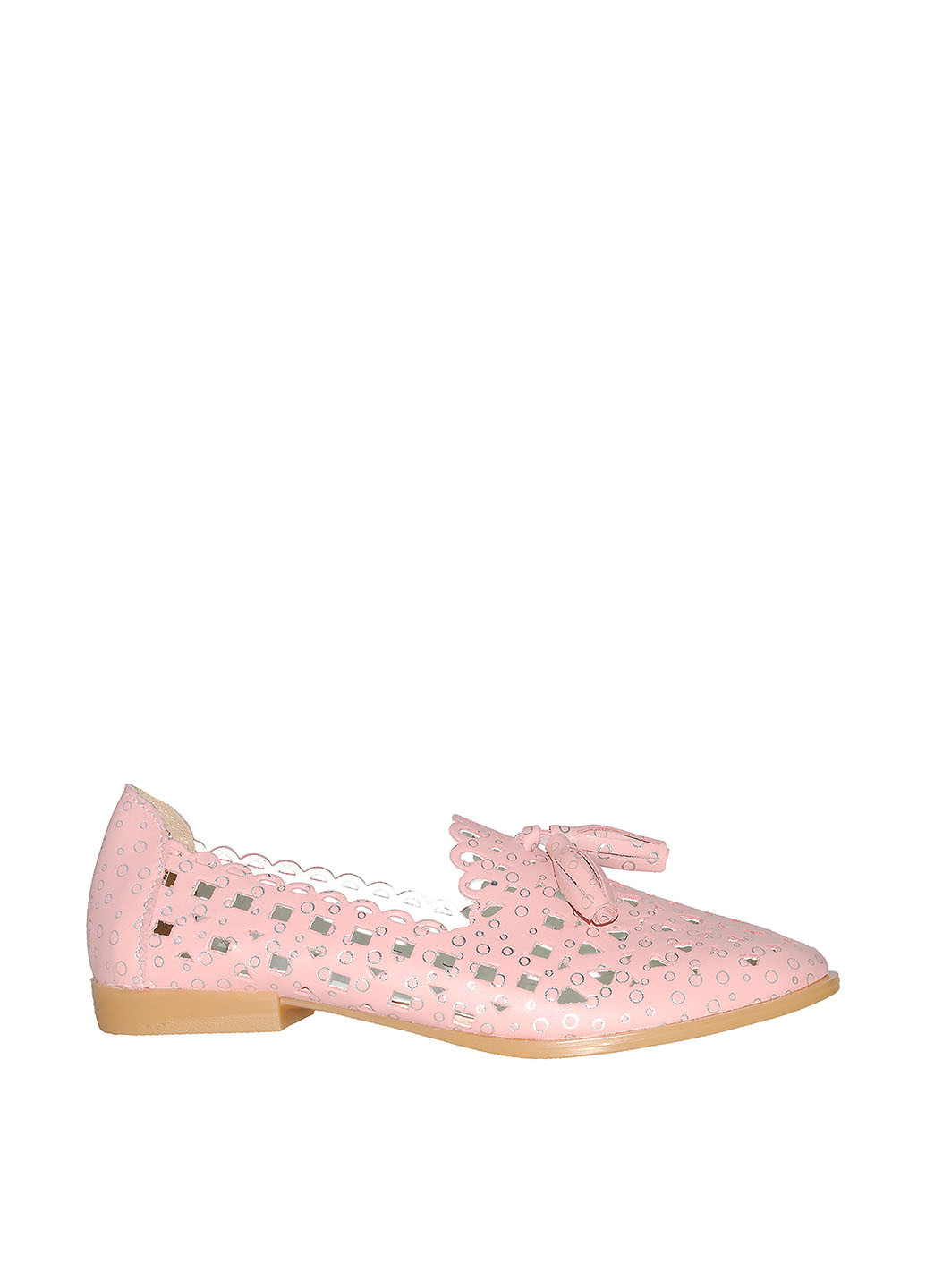 Розовые кэжуал туфли Violetti с перфорацией, с бахромой