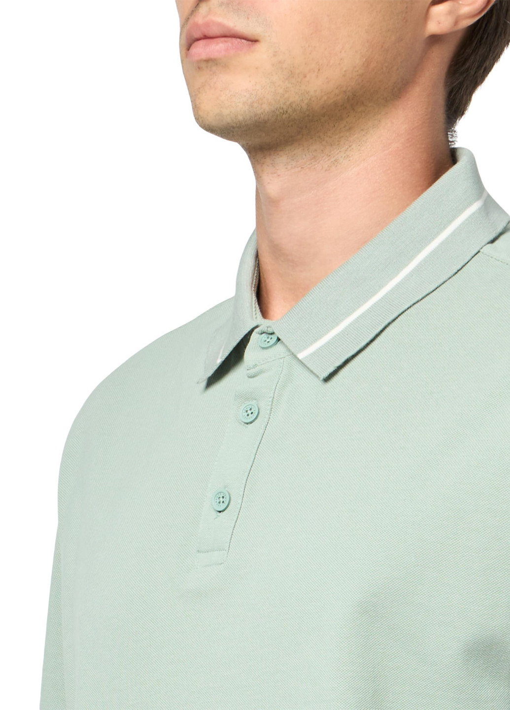 Зеленая футболка-поло для мужчин Armani Exchange однотонная