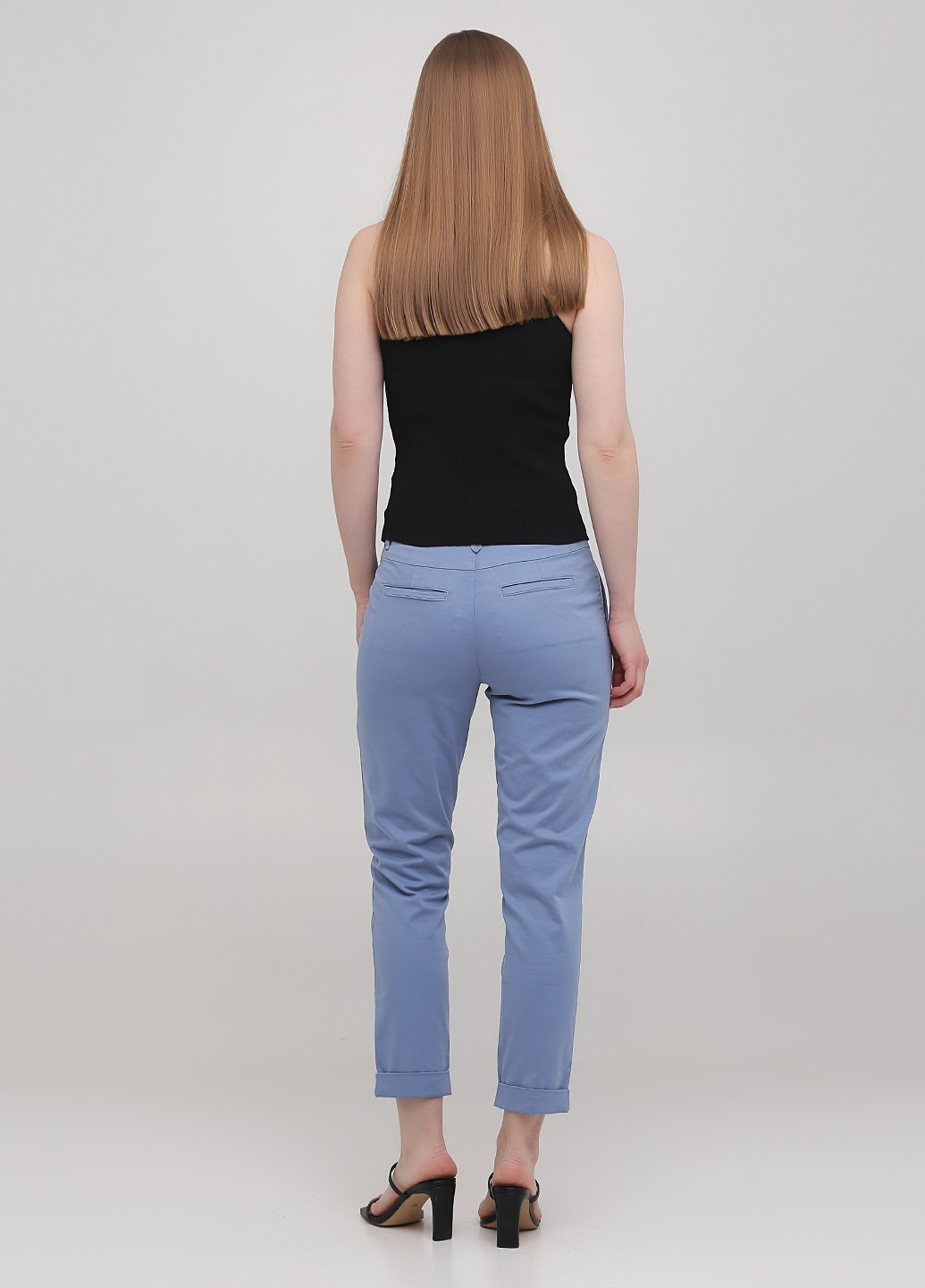 Голубые кэжуал демисезонные укороченные, зауженные брюки Lagrand