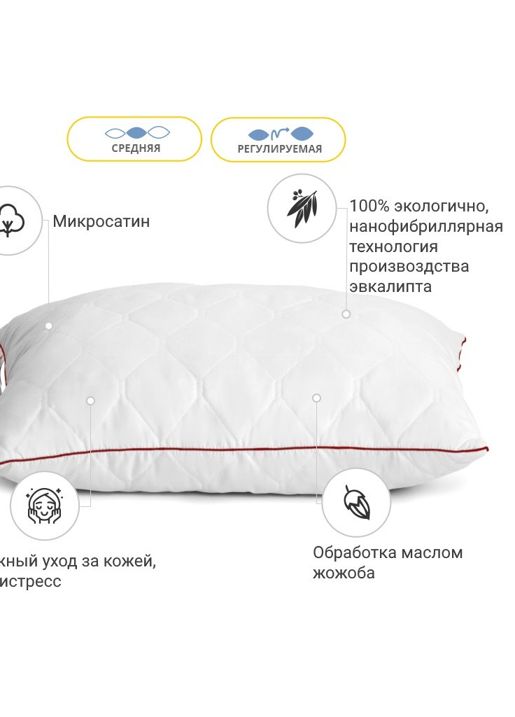 Подушка Eco Jojoba №617 с эвкалиптом Средняя 60х60 см (2200000852250) Mirson (254053604)