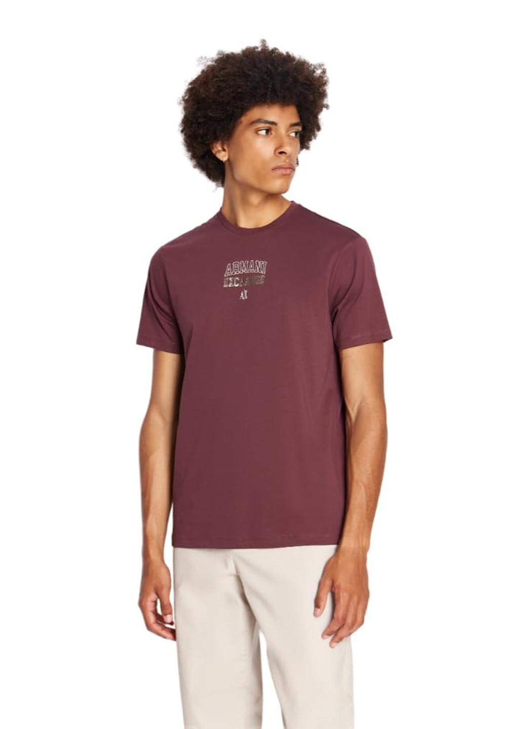 Бордовая футболка Armani Exchange