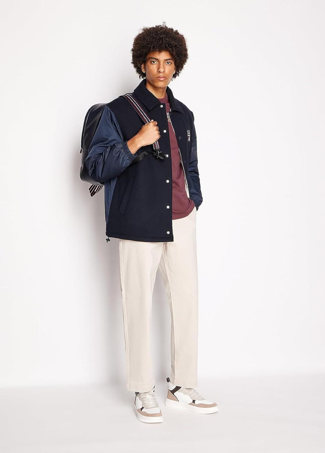 Бордовая футболка Armani Exchange