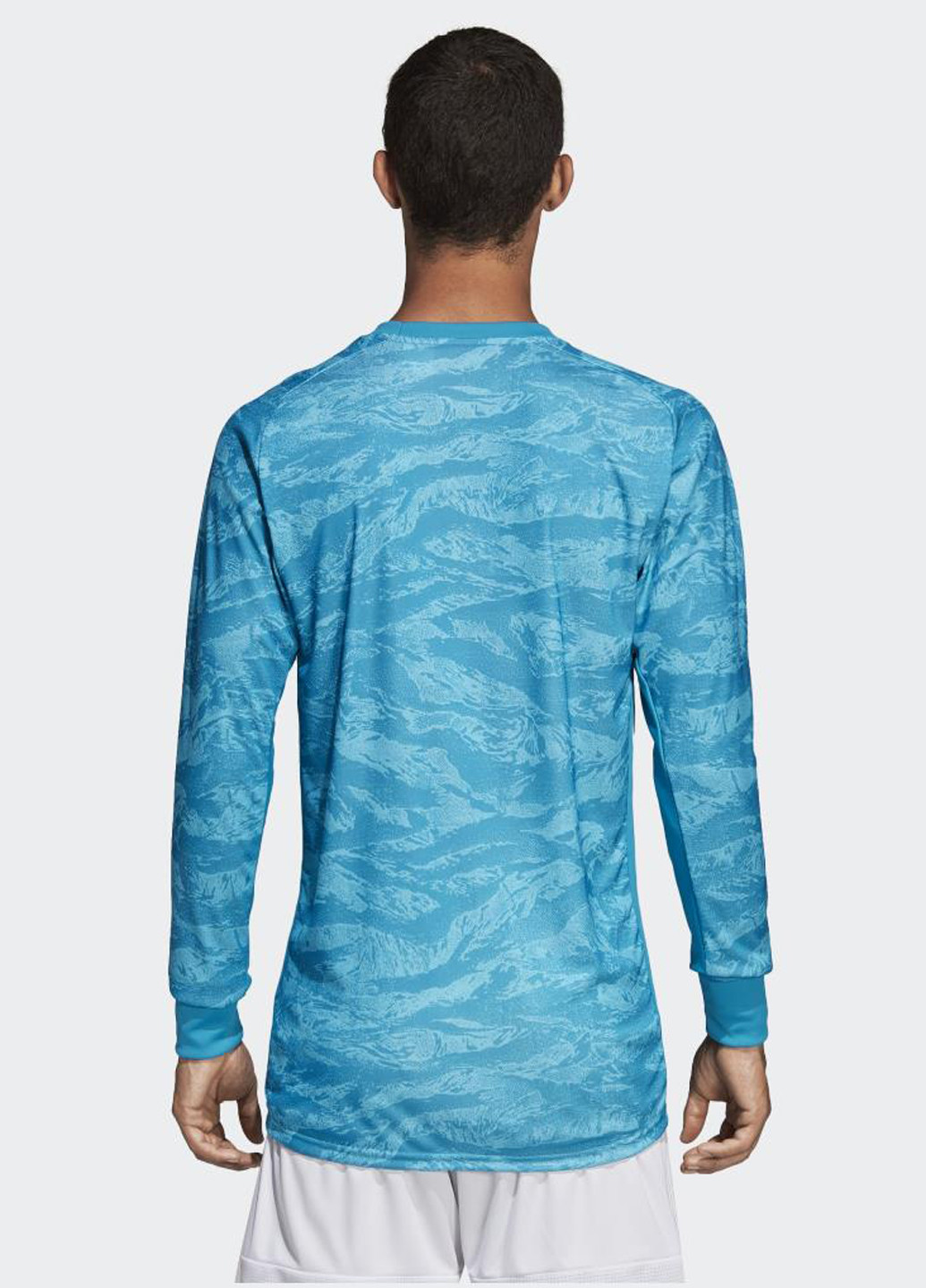 Голубой демисезонный спортивный лонгслив adidas с абстрактным узором