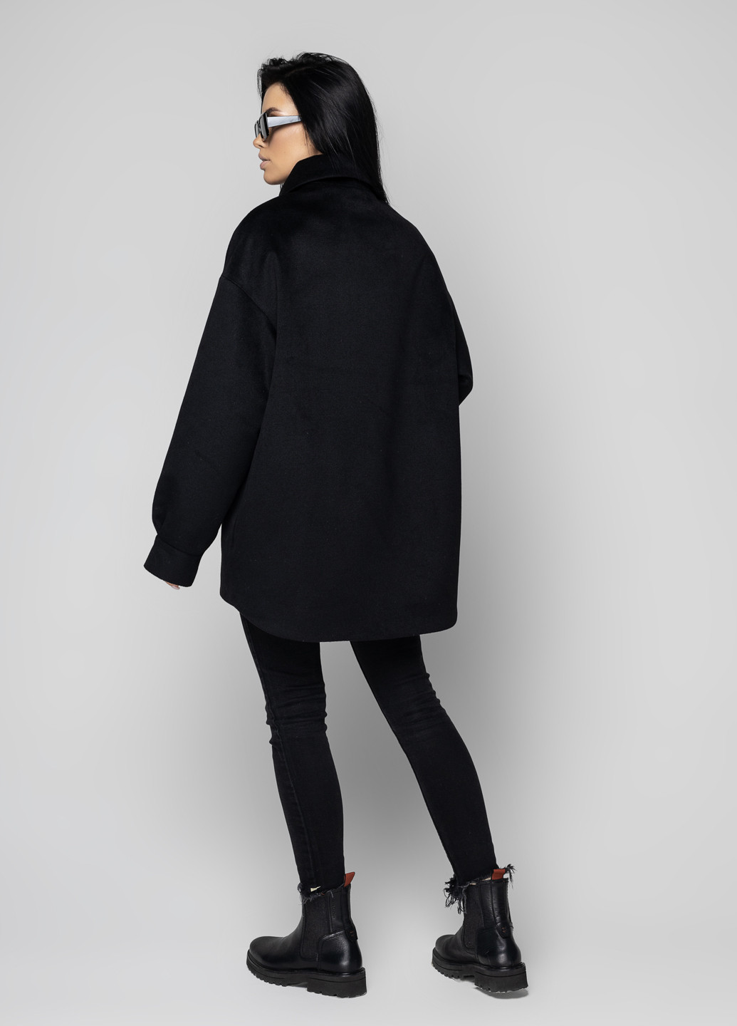 Черное демисезонное Пальто пальто-рубашка O`zona milano