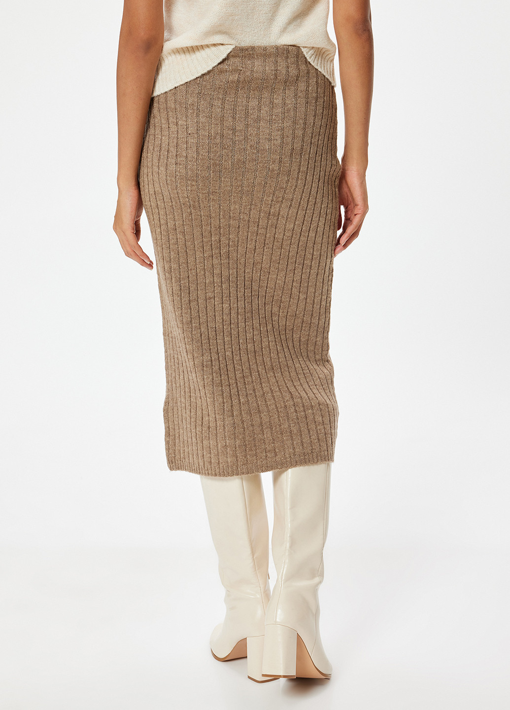 Светло-коричневая кэжуал меланж юбка KOTON карандаш