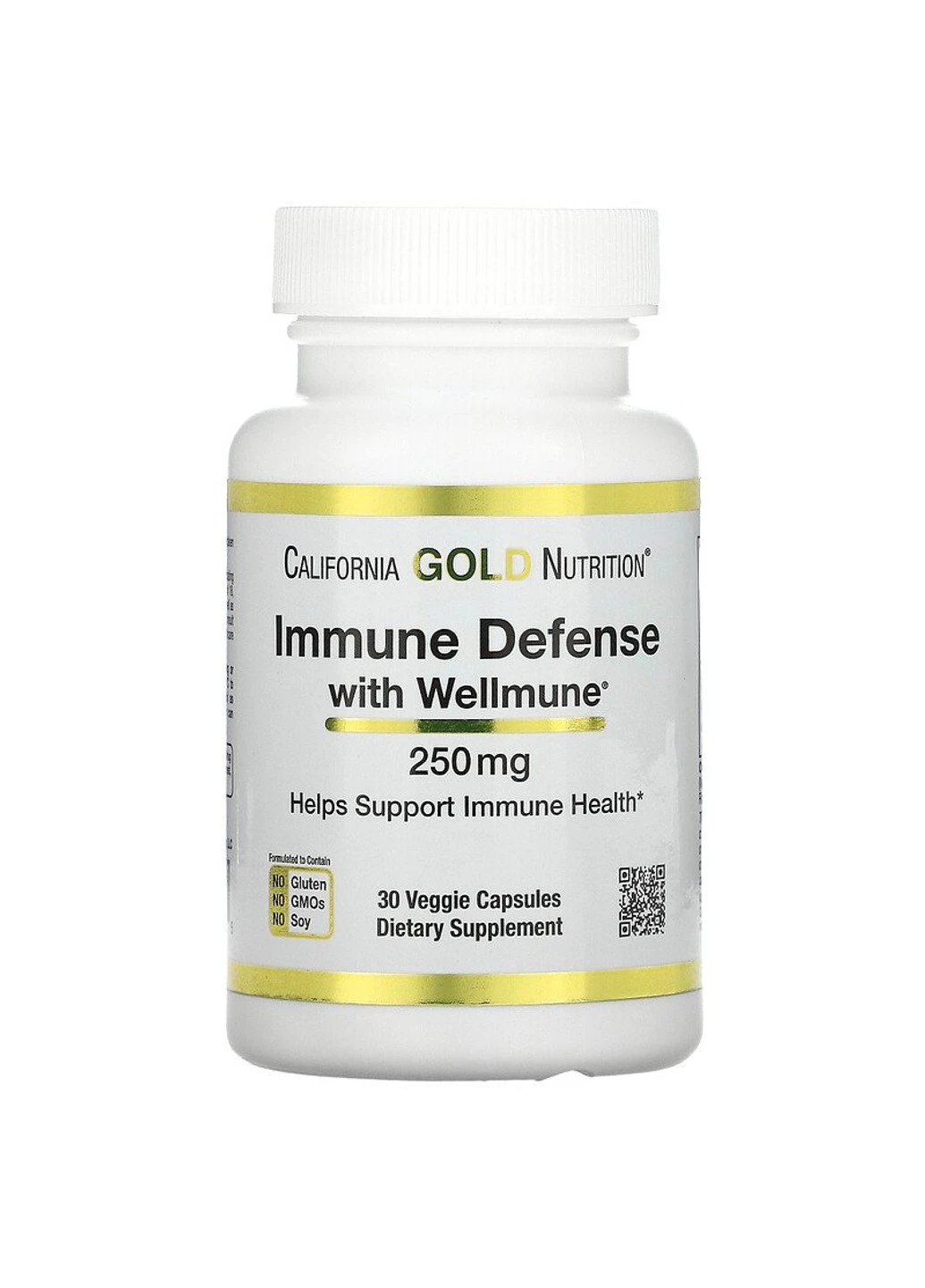 Витамины Для имунитета Immune Defense with Wellmune Beta-Glucan 250 mg 30 капсул California Gold Nutrition (255409793)