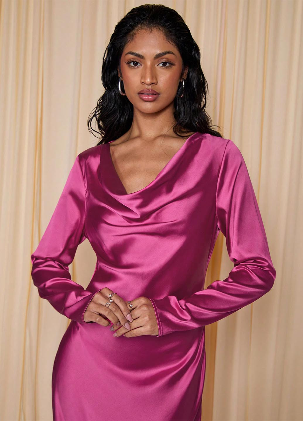 Рожева коктейльна сукня а-силует SHEIN однотонна