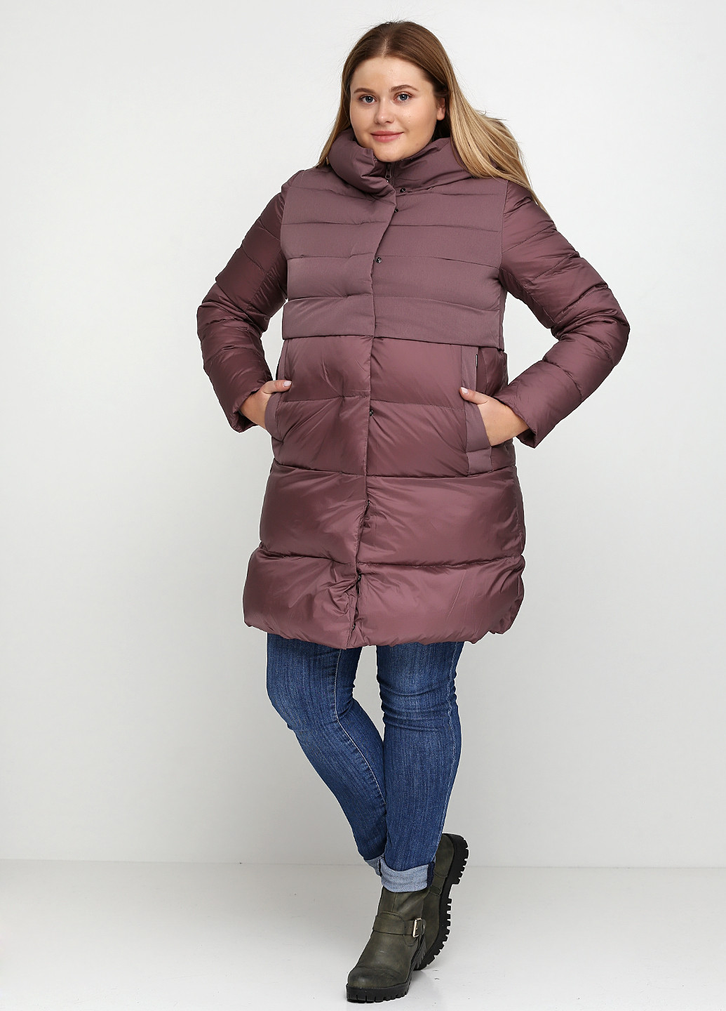 Блідо-фіолетова зимня куртка Clasna