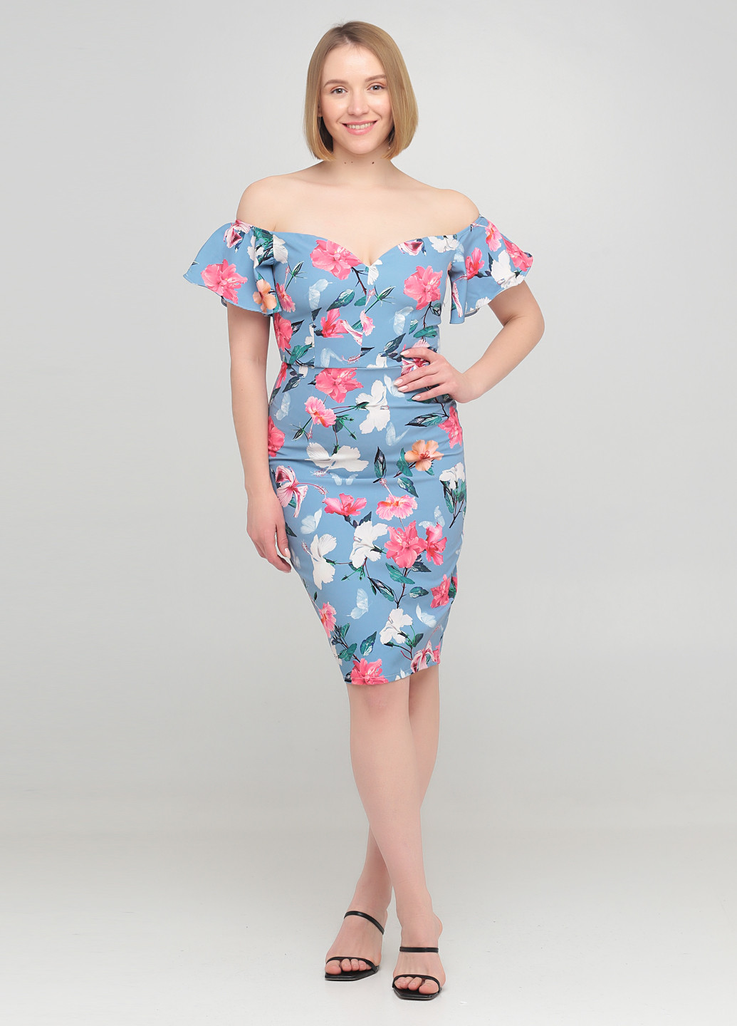 Блакитна кежуал сукня футляр Paper Dolls з квітковим принтом