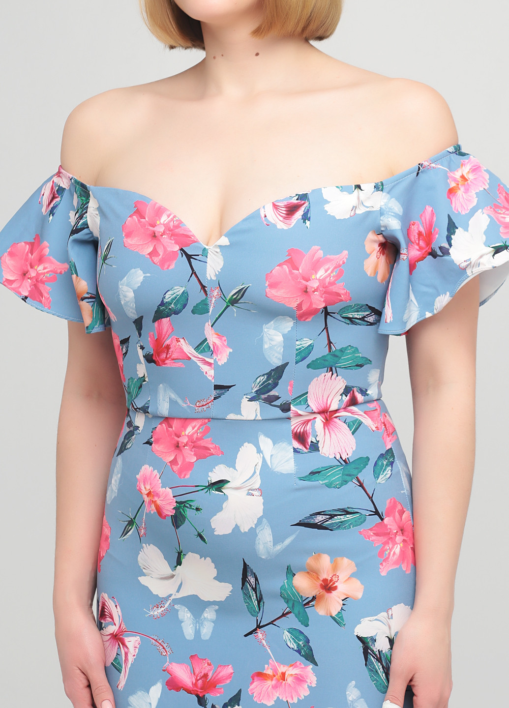 Блакитна кежуал сукня футляр Paper Dolls з квітковим принтом